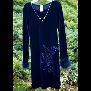 Rich Shimmering Velvet Girls Dress